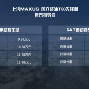 引领皮卡行业开启国六新时代，上汽MAXUS T60柴油国六9.98万震撼上市 ...