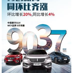 稳中求进创新高 WEY品牌9月同环比齐涨