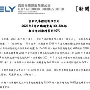 科技吉利势能爆发迎来超级“牛” 吉利汽车1月销量156326辆 同比增长40% ...