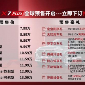 塑造新一代SUV标杆 长安欧尚X7PLUS预售7.99万-13.59万