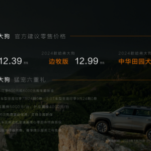 2024款哈弗大狗正式上市，引领轻越野SUV市场新潮流